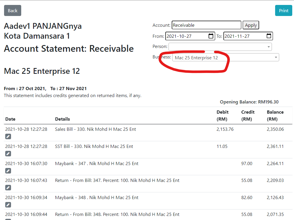 AccountStatementByClientCompany Tutorial ShortCut