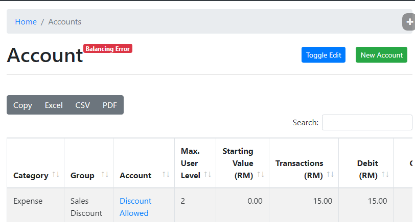 BalancingError Tutorial ShortCut