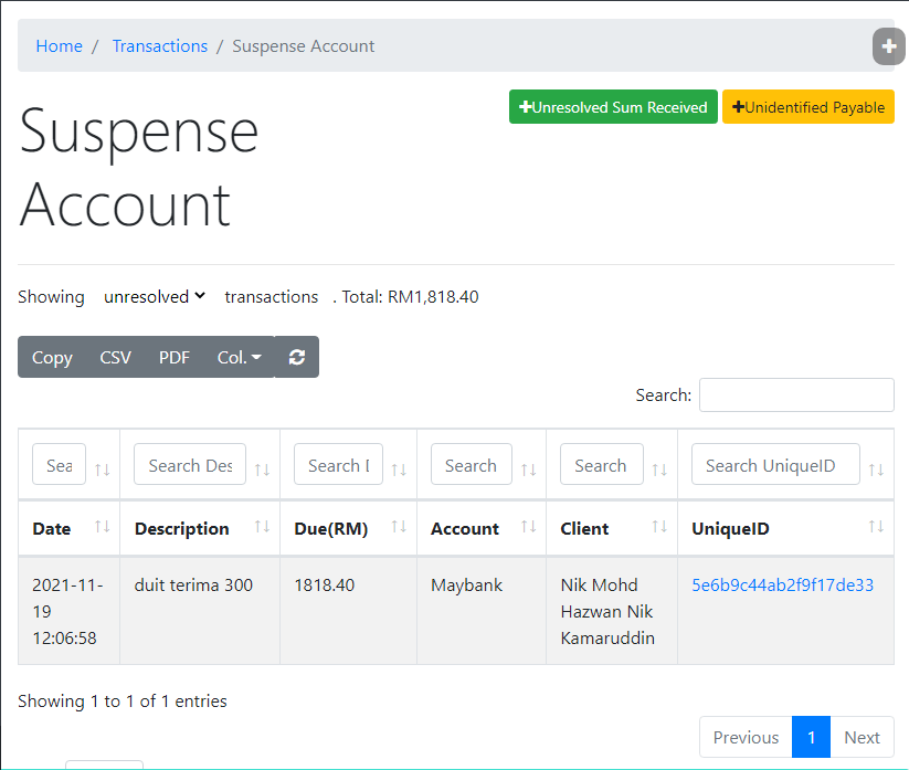 SuspenseAccount Tutorial ShortCut