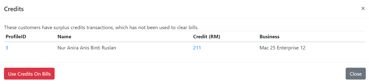 SurplusCreditsDetails Tutorial ShortCut